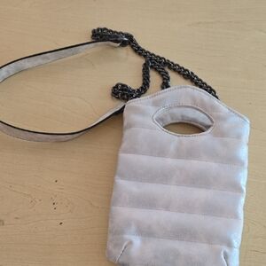 NWOT THINK ROYLN Gray Quilted Crossbody Bag with Braided Strap